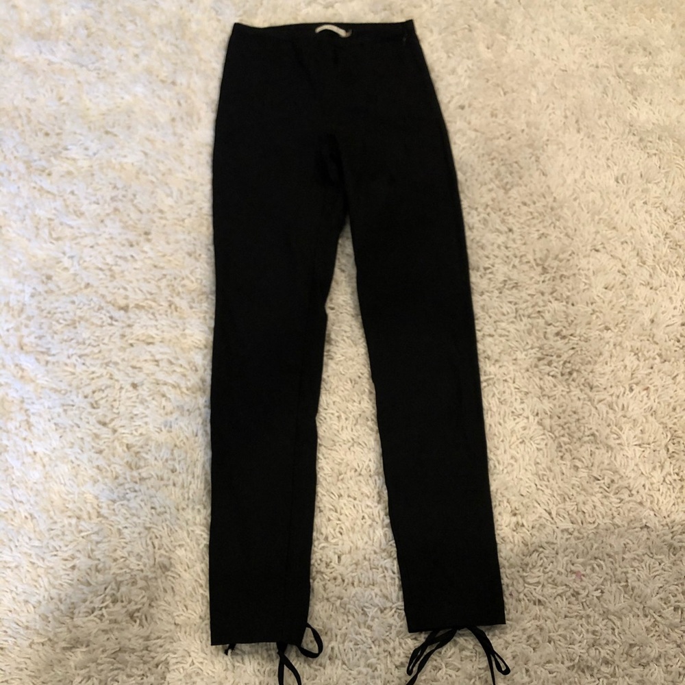 Black Laced Up Pants